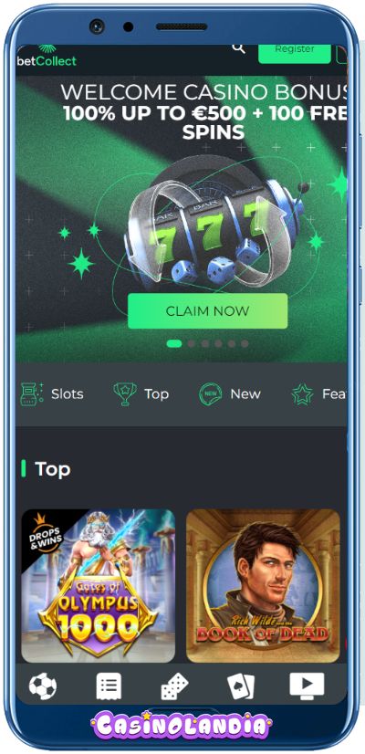 BetCollect Casino Mobile App Shot