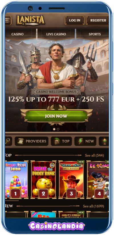 Lanista Casino Mobile App Shot