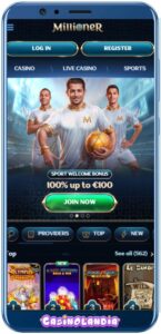 Millioner Casino Mobile App Shot