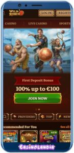 WildRobin Casino Mobile App Shot