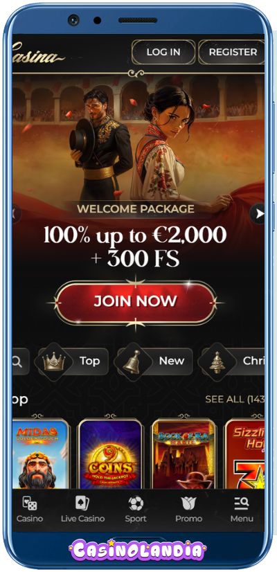 Casina Casino Mobile App Shot