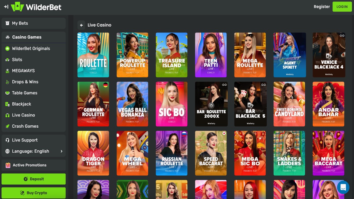 Wilderbet Casino Live Casino