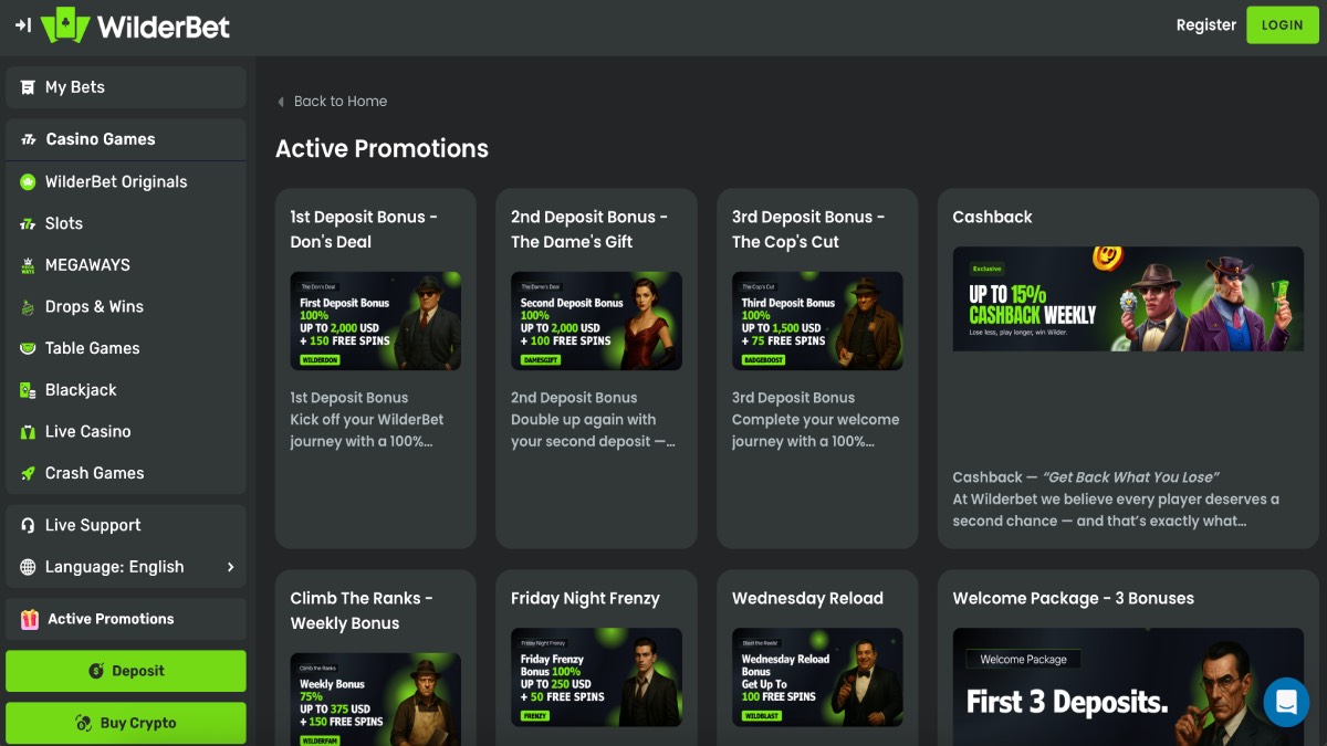 Wilderbet Casino Bonuses