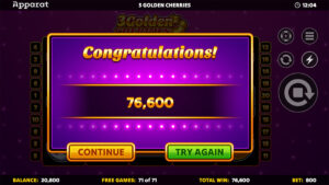 3 Golden Cherries Total