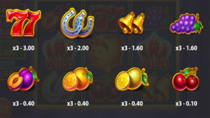 3x3 Royal Piggy Hold the Spin Paytable