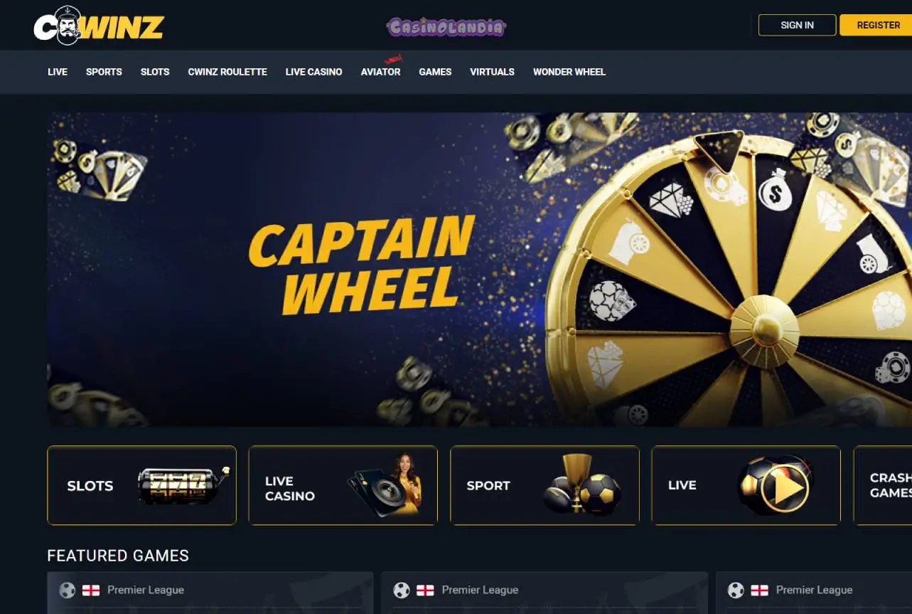 CWinz Casino Desktop View