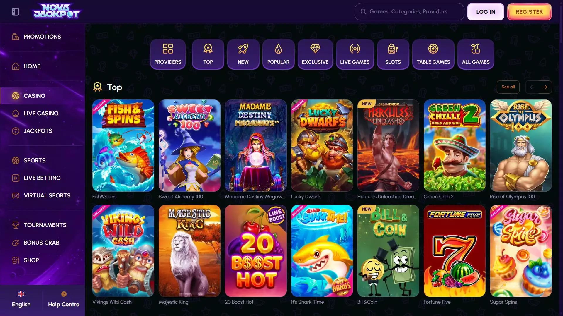 NovaJackpot Casino Jackpot Games