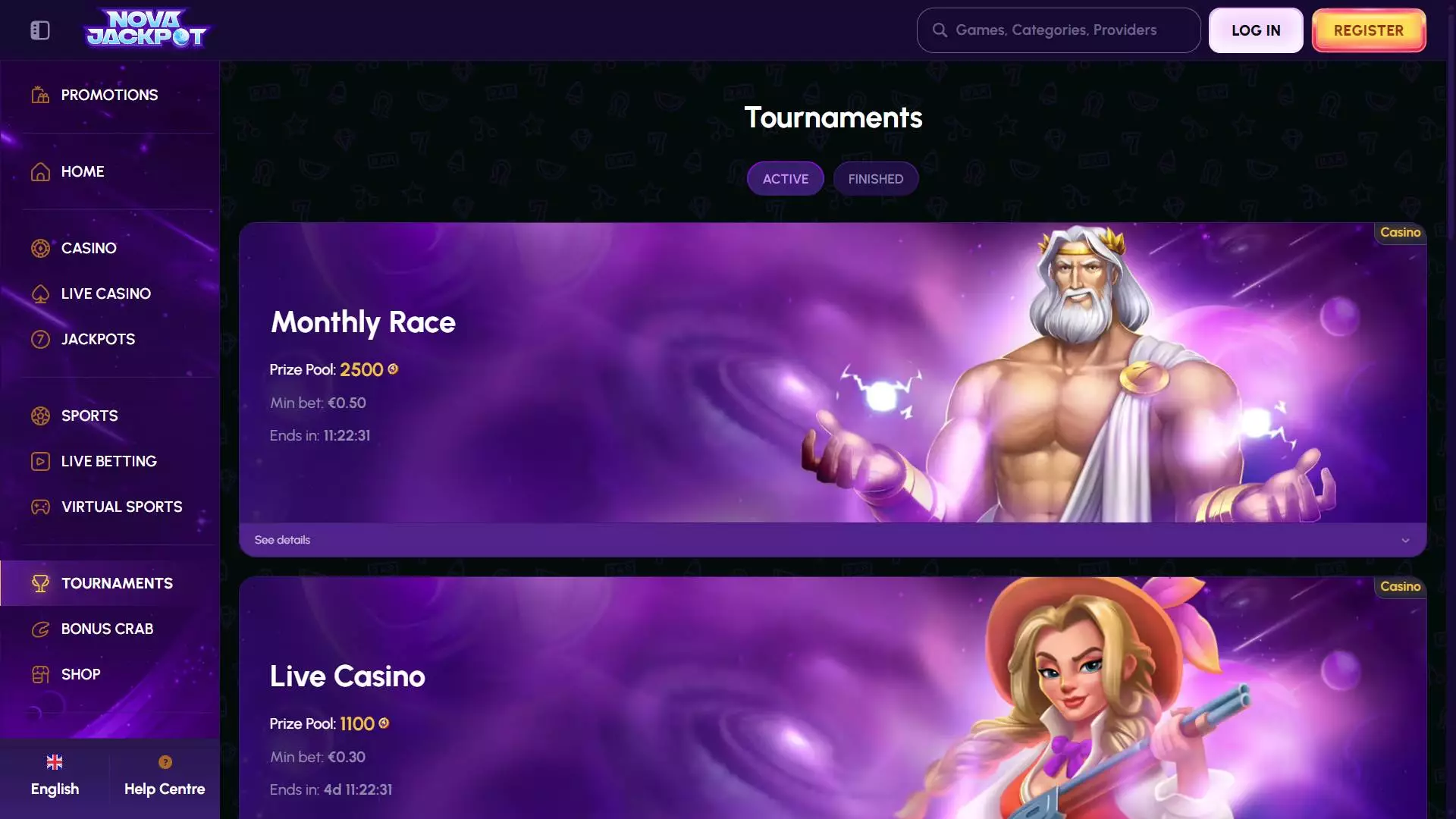NovaJackpot Casino Tournaments