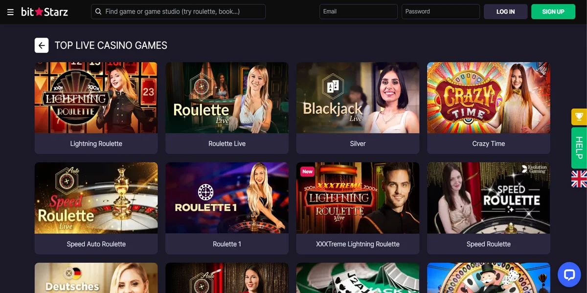 Bitstarz Casino Live Section