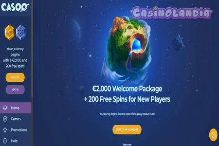 Casoo Casino Desktop View