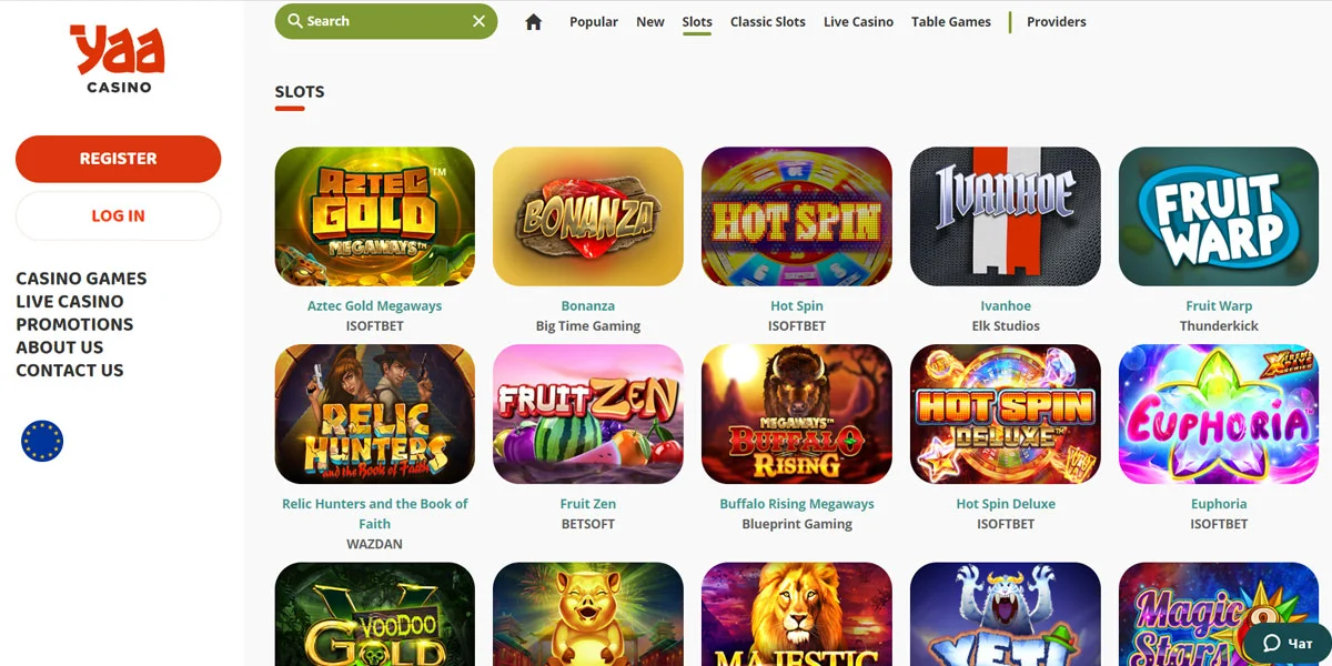 Yaa Casino Slots Section