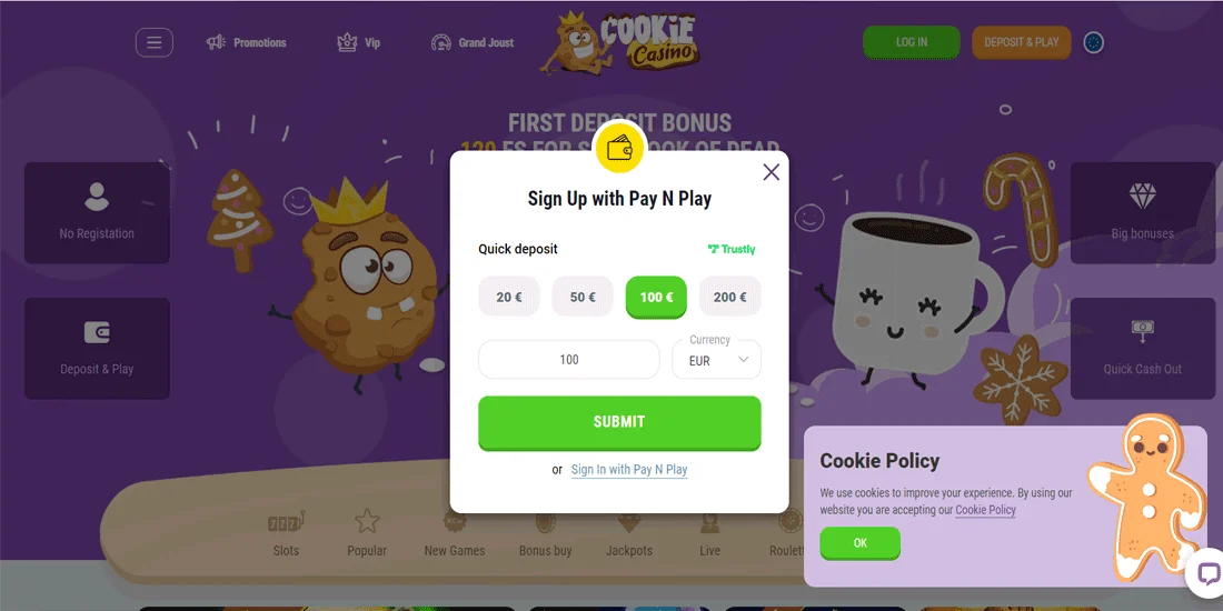 Cookie Casino Registration