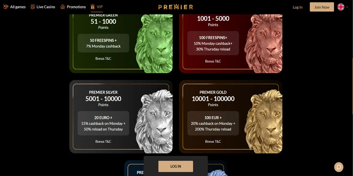 Premier Casino VIP Program