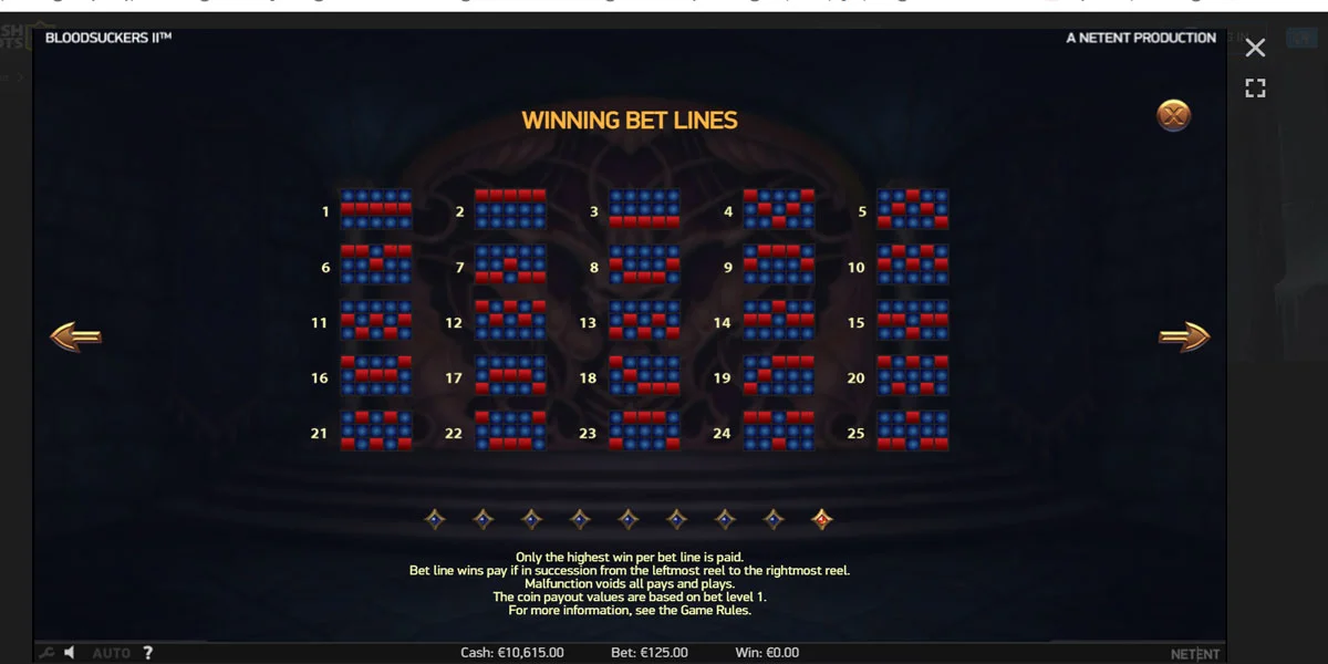 Blood Suckers 2 Slot Paylines
