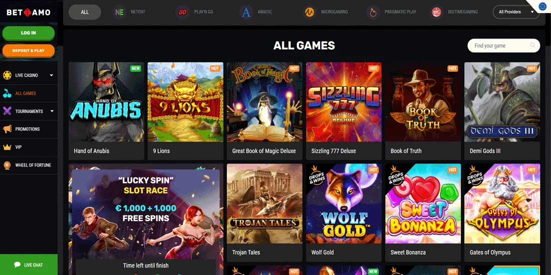 Betamo Casino Games