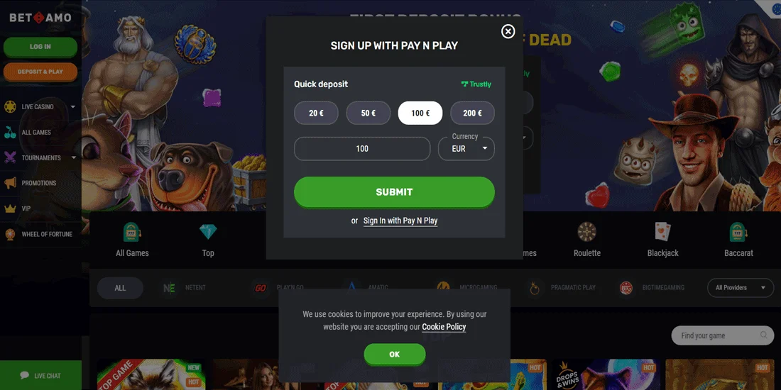 Betamo Casino Registration