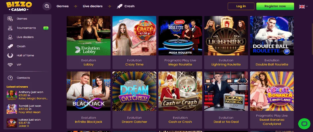 Bizzo Casino Live Casino