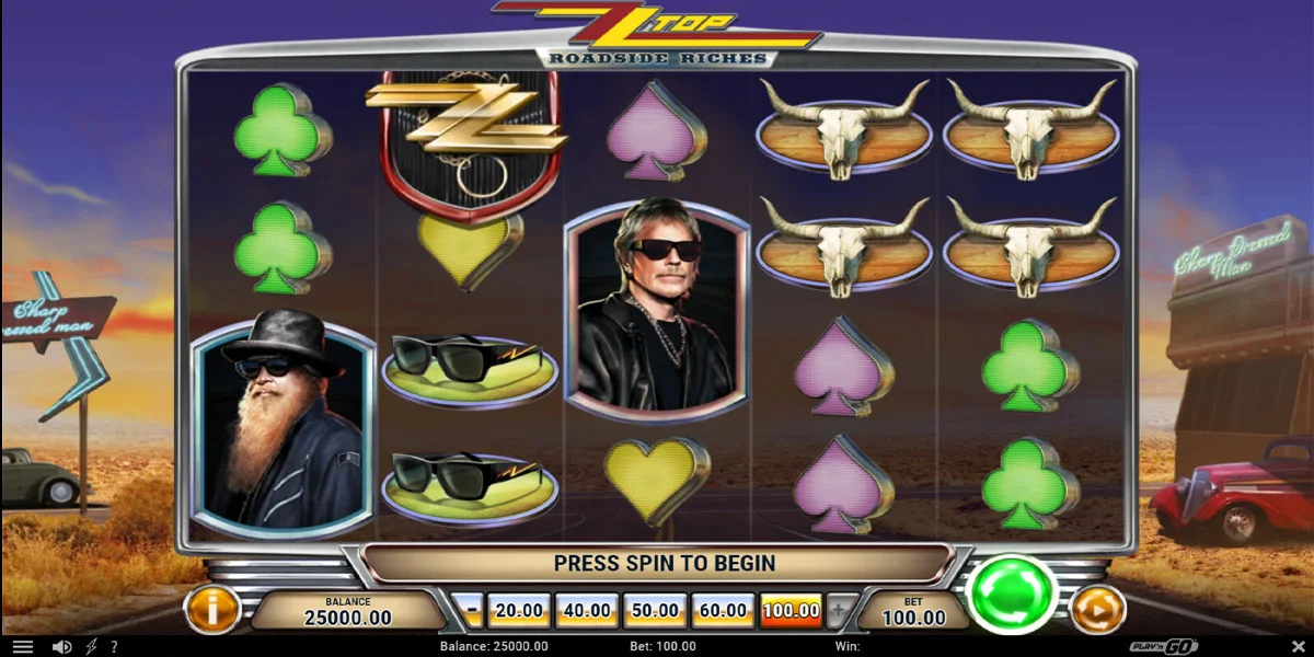 ZZ Top Roadside Riches Slot Base Play