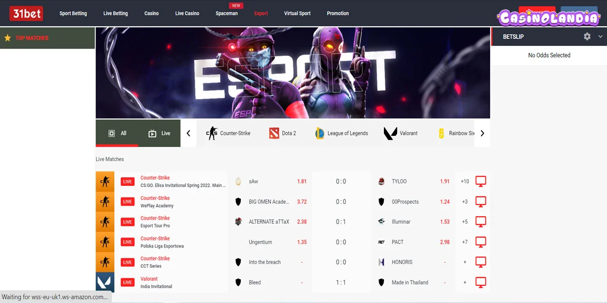 31Bet Casino eSports Betting