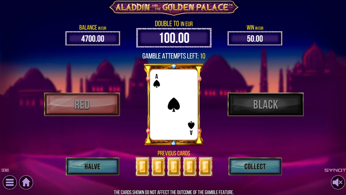 Aladdin and the Golden Palace Gamble Round