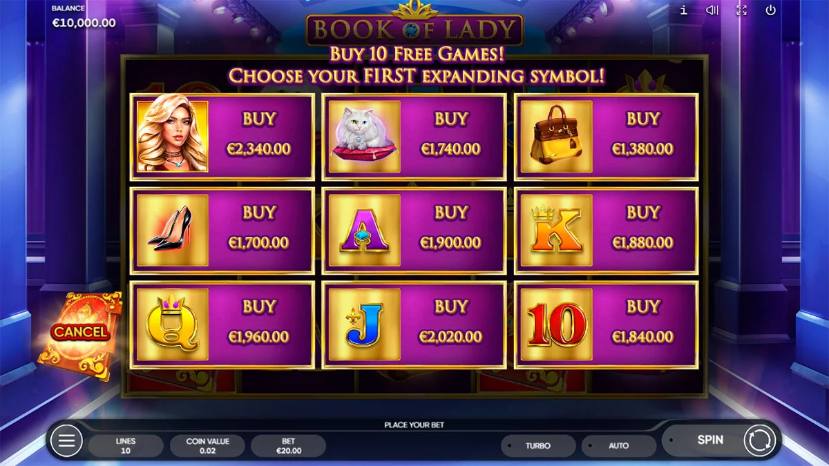 Book of Lady Bonus Buy