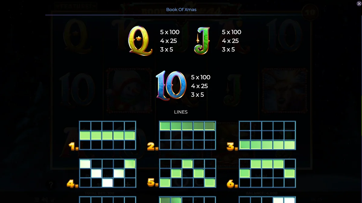 Book Of Xmas Paytable 2