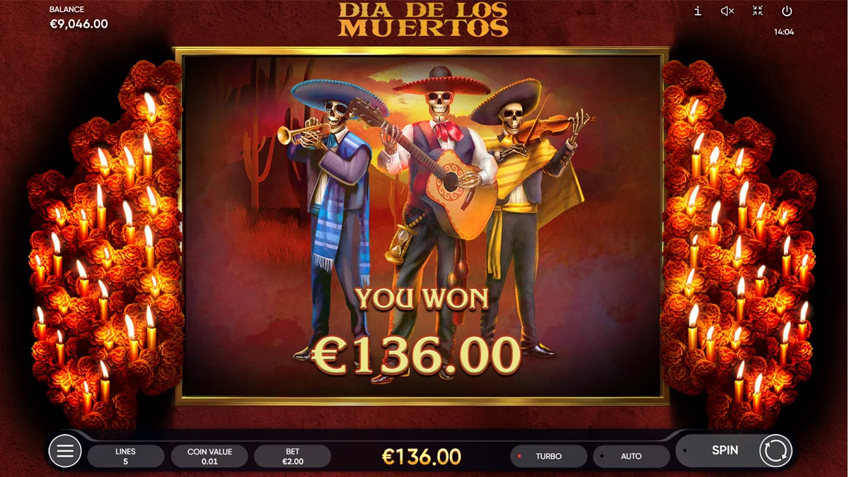 Dia de Los Muertos Bonus round Win