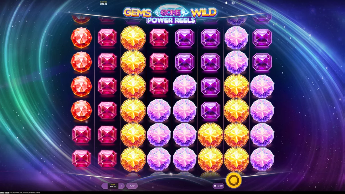 Gems Gone Wild Power Reels Base Play