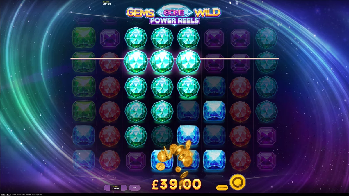 Gems Gone Wild Power Reels Win