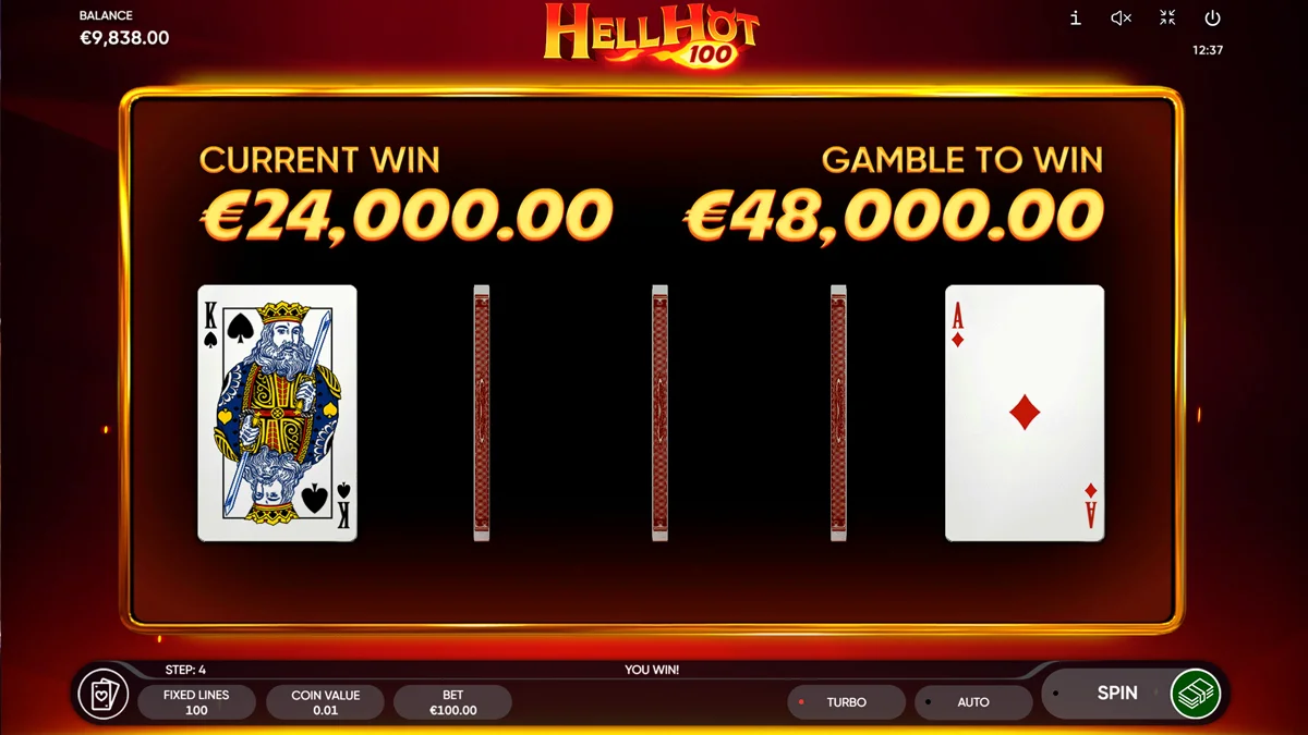 Hell Hot 100 Gamble Win