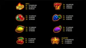 Hell Hot 20 Paytable