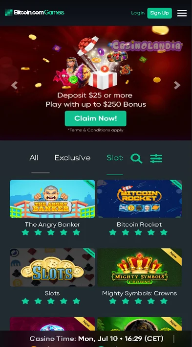 Mobile View BitcoinGames