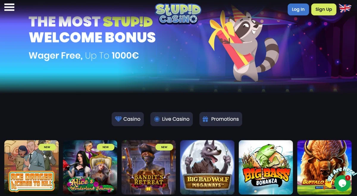 Stupid Casino Homepage