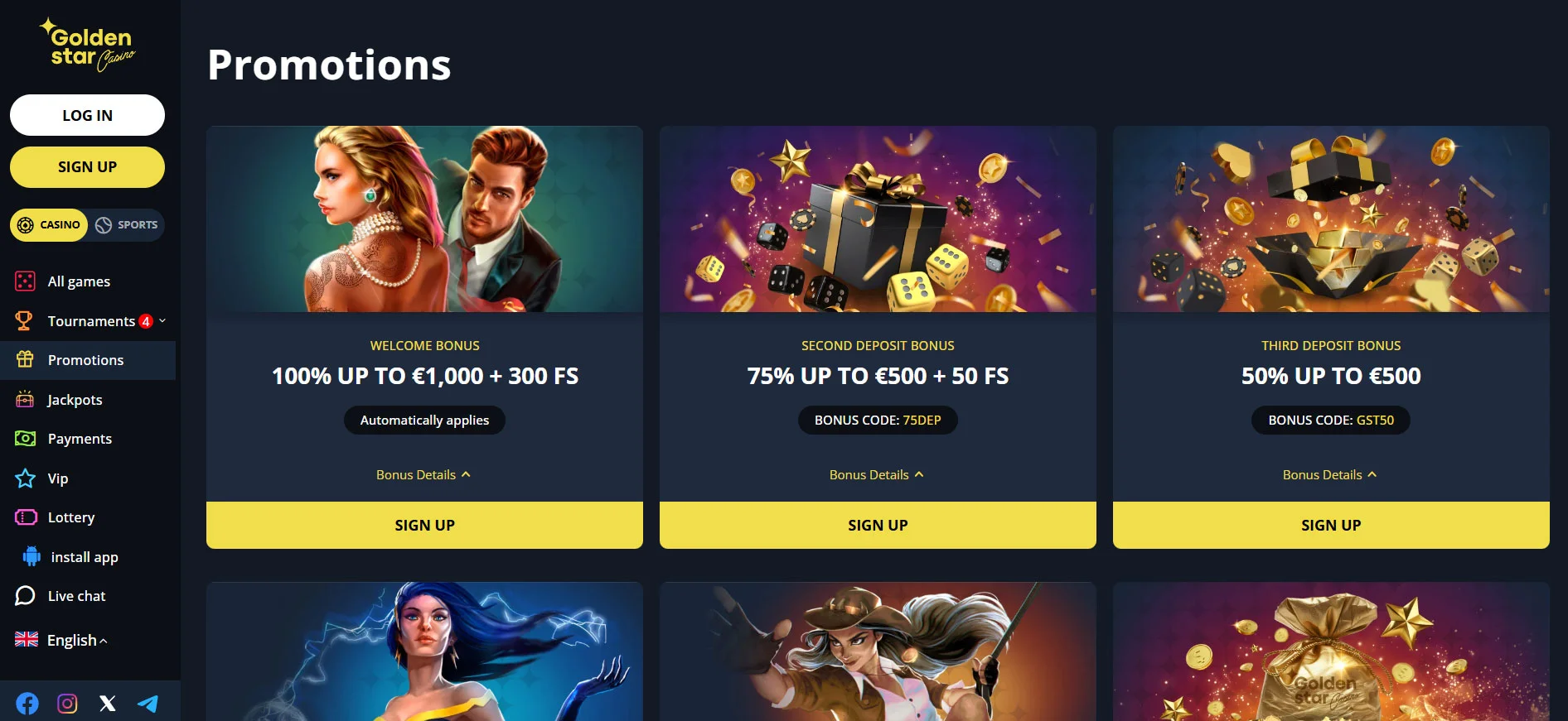 Golden Star Casino Promotions