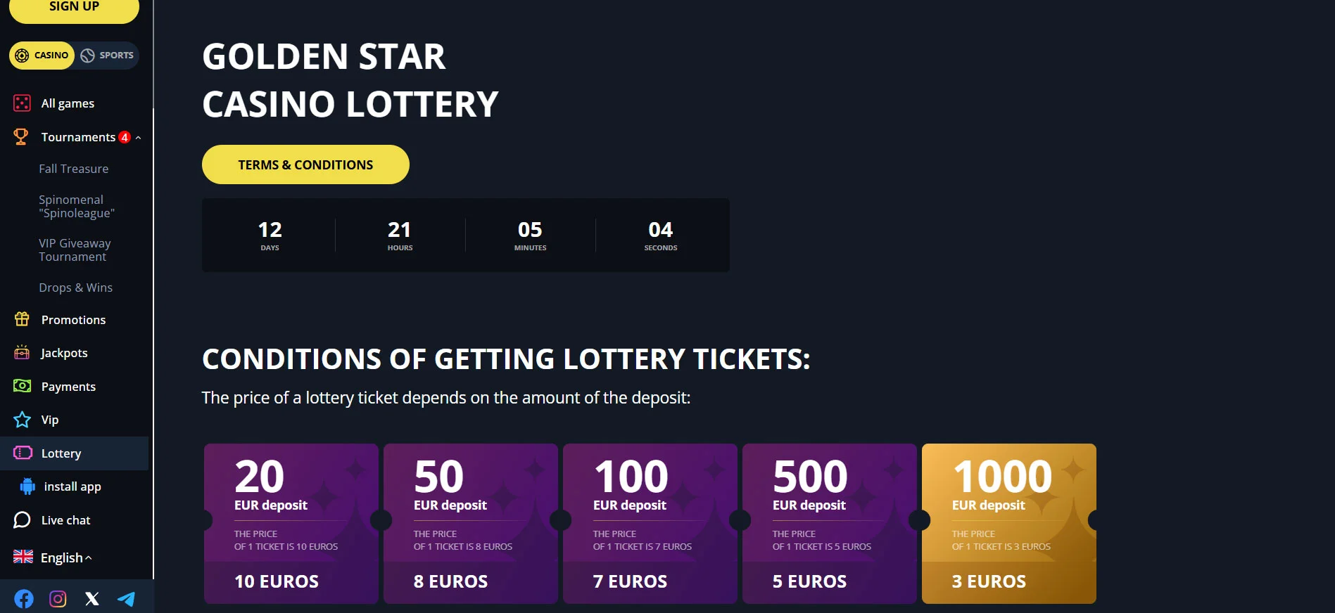 Golden Star Casino Lottery