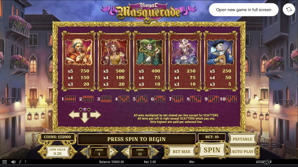 Royal Masquerade Slot