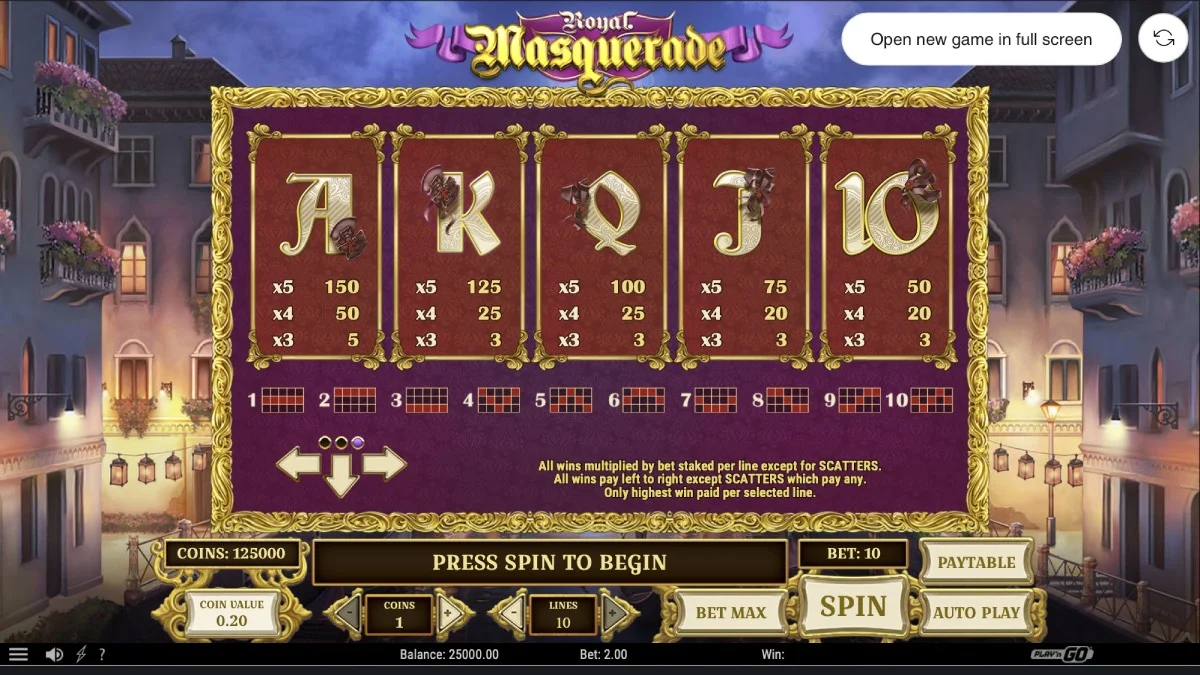 Royal Masquerade Slot