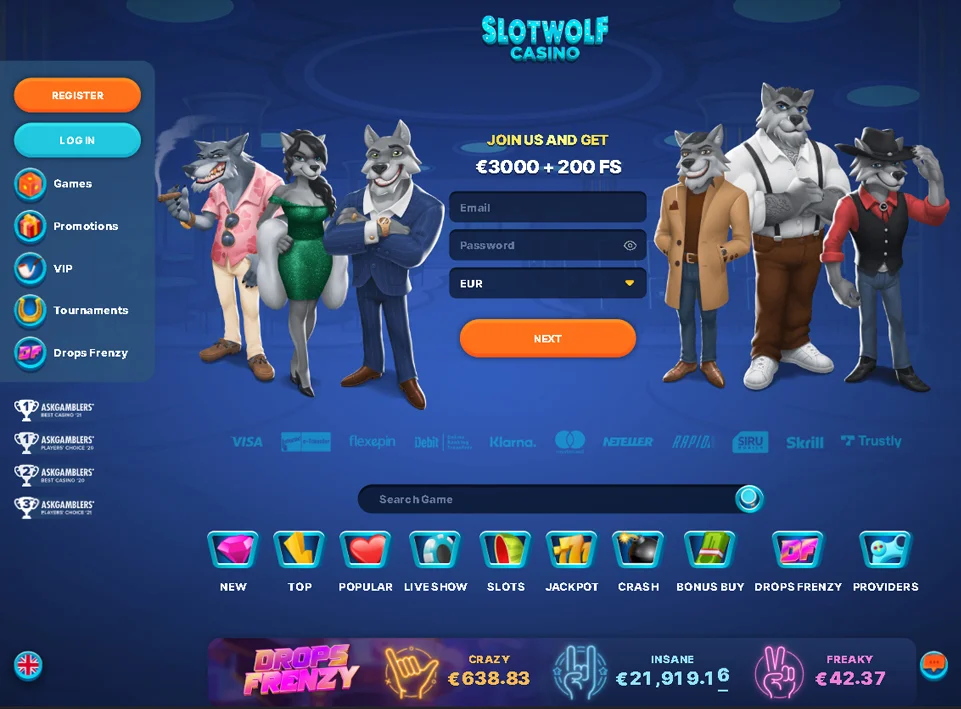 Tablet View Horizontal SLOTWOLF