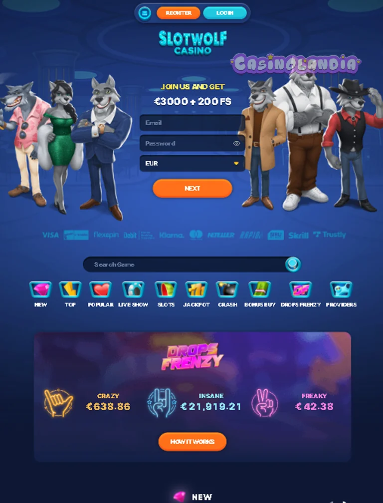 Tablet View Vertical SLOTWOLF