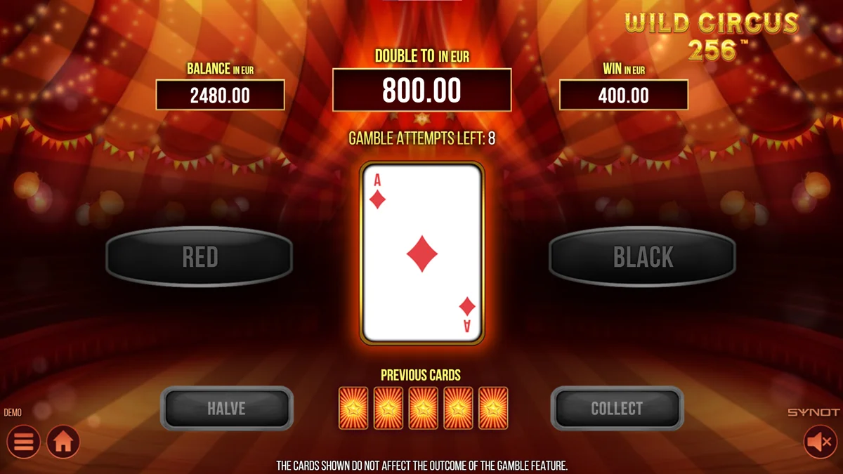 Wild Circus 256 Gamble Round