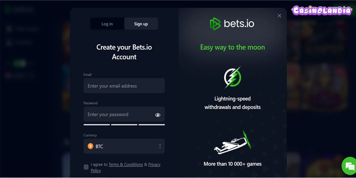 Bets.io Casino Registration