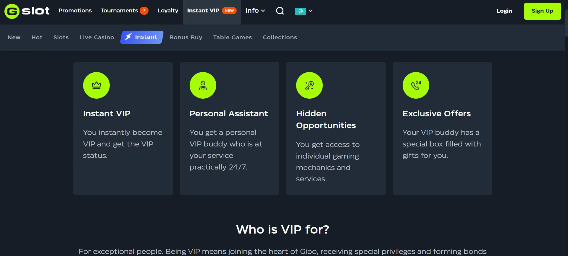 Gslot Casino VIP System