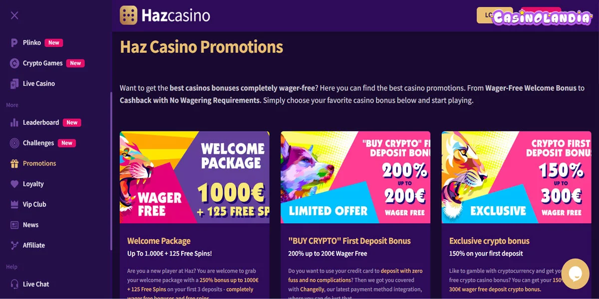 Haz Casino Promotions