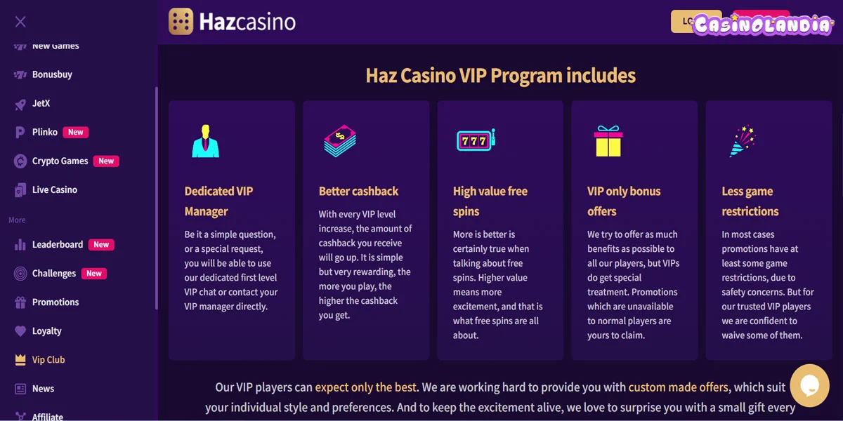 Haz Casino VIP Program