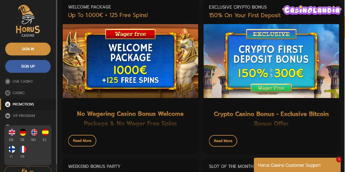 Horus Casino Promotions