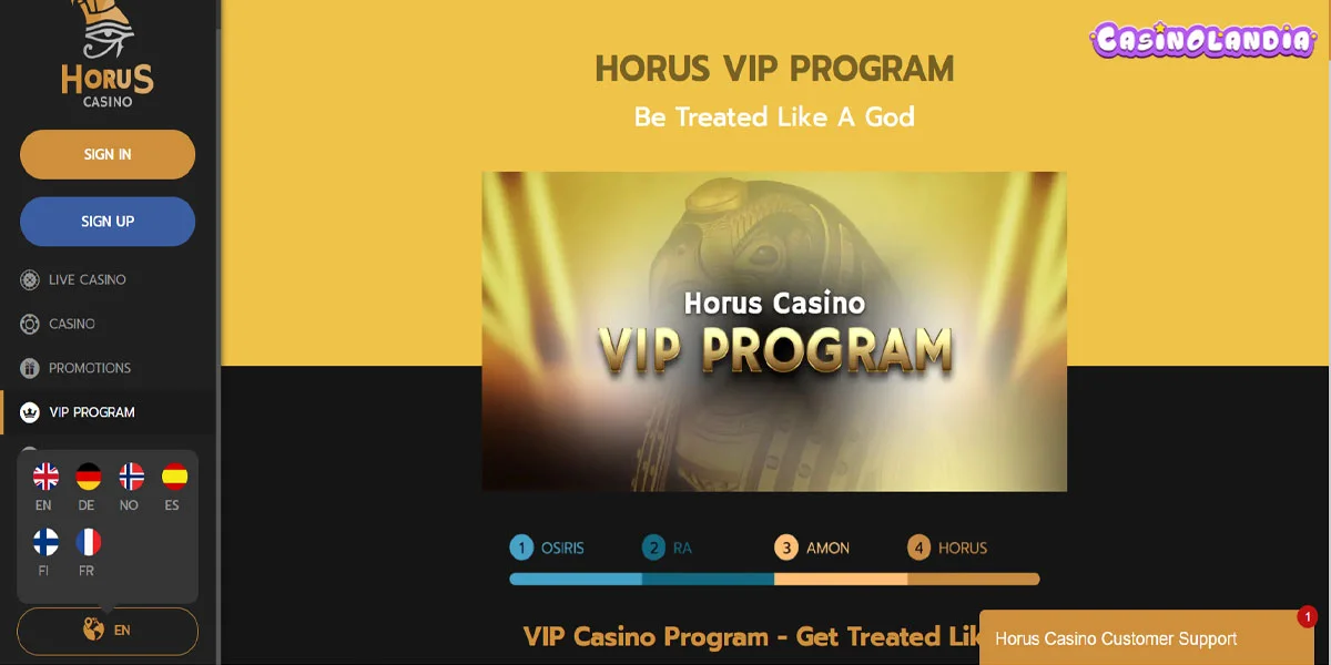 Horus Casino VIP Program