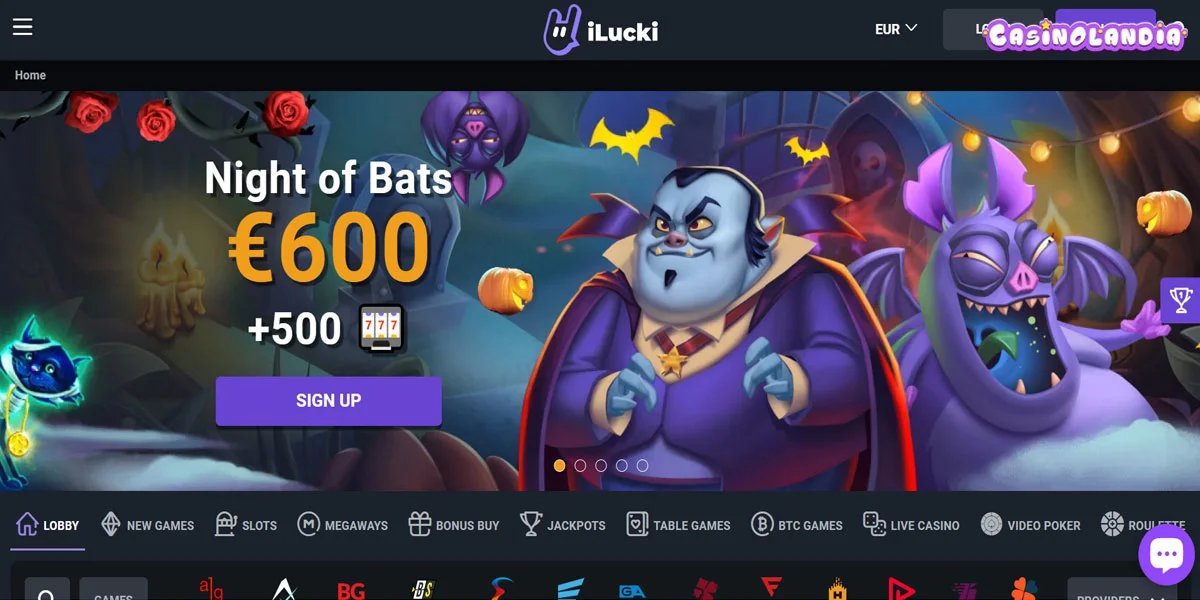 iLucki Casino Home Screen