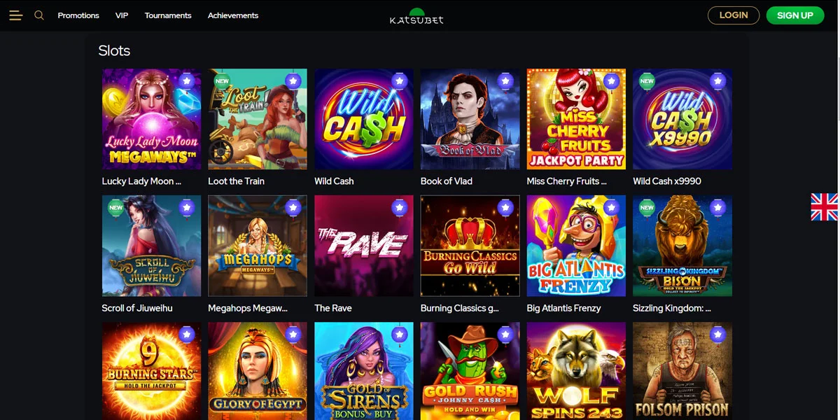 KatsuBet Casino Slots Section