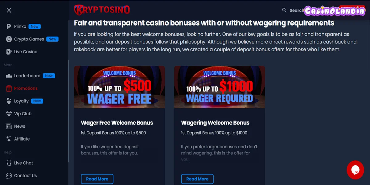 Kryptosino Casino Promotions