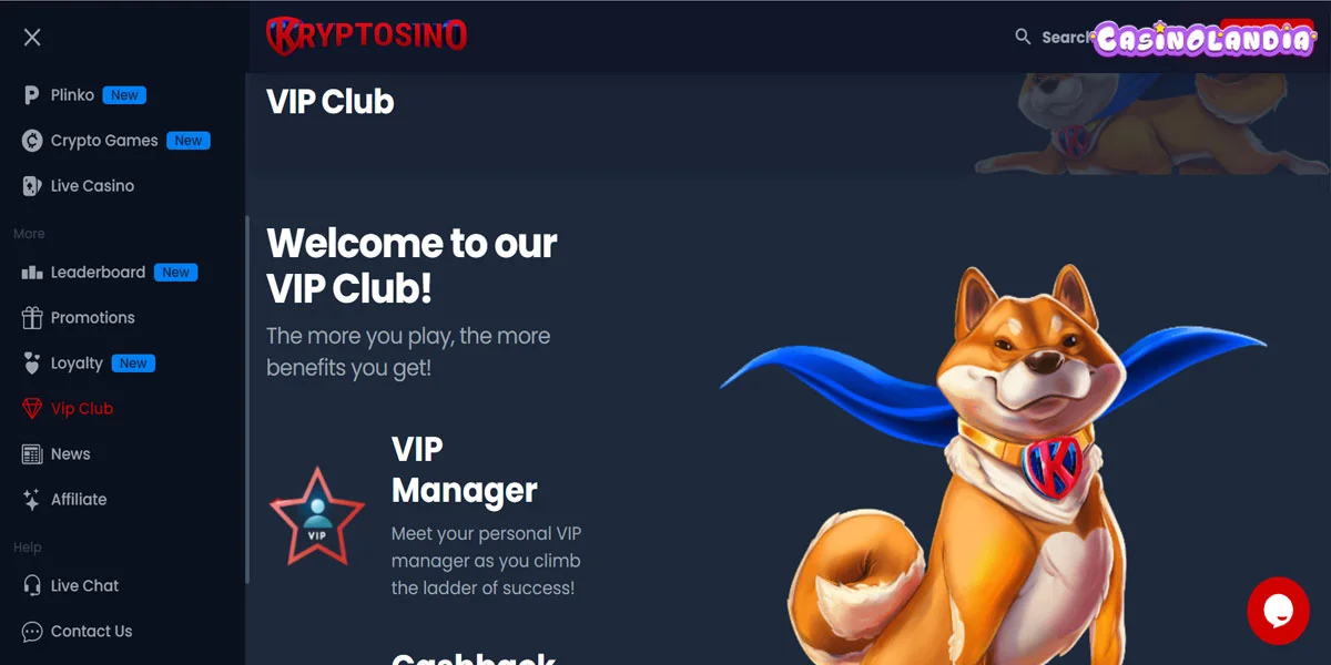 Kryptosino Casino VIP System